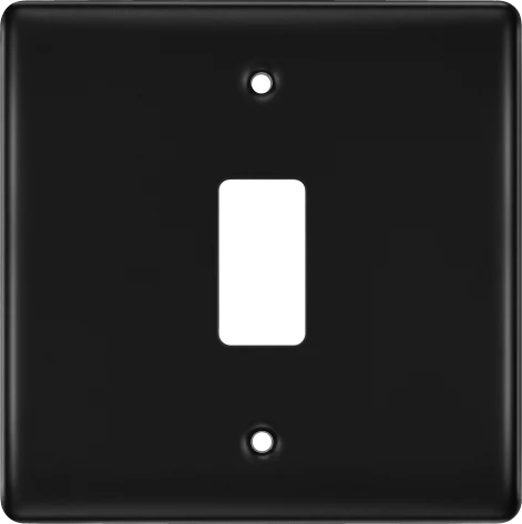 BG RNFB1 Matt Black Steel 1 Gang Front Cover Plate