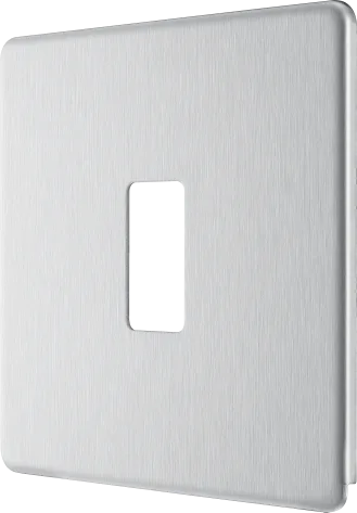 BG RFBS1 Screwless Brushed Steel 1 Gang Front Cover Plate