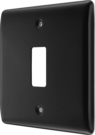 BG RNFB1 Matt Black Steel 1 Gang Front Cover Plate