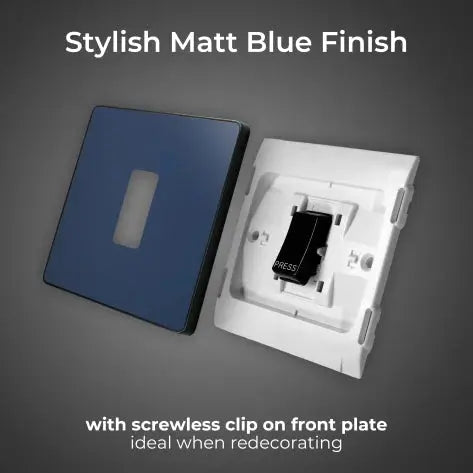 BG Evolve Matt Blue Screwless Single Press Switch PCDDB14B BG (British General)