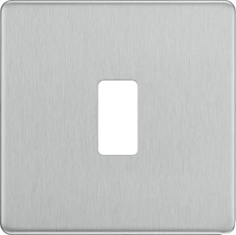 BG RFBS1 Screwless Brushed Steel 1 Gang Front Cover Plate