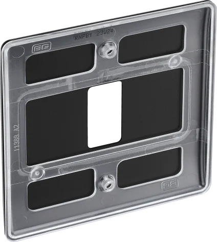 BG RNFB1 Matt Black Steel 1 Gang Front Cover Plate