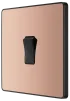 BG Evolve Polished Copper Screwless Single Light Switch PCDCP12B