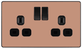 BG Evolve Polished Copper Screwless Double Socket PCDCP22B