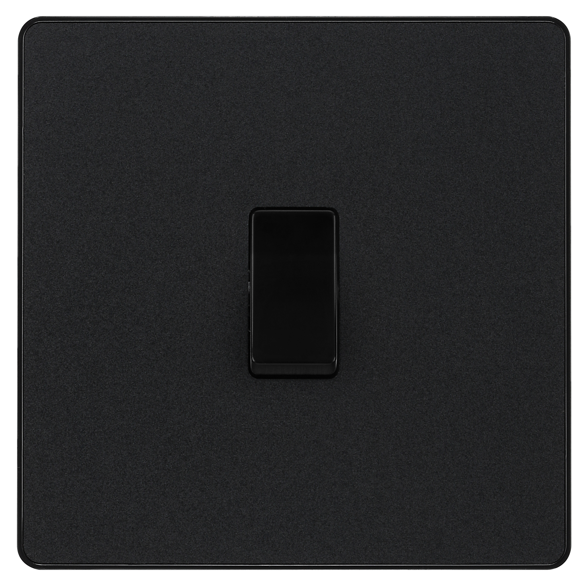 BG Evolve Matt Black Screwless Single Light Switch - PCDMB12B