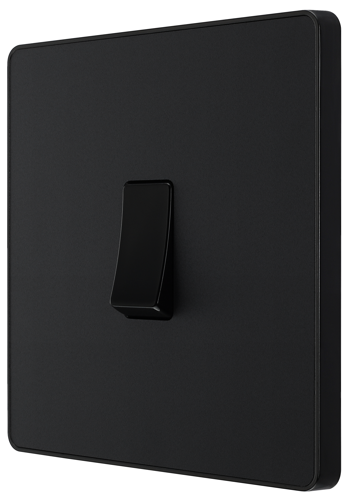 BG Evolve Matt Black Screwless Single Light Switch - PCDMB12B