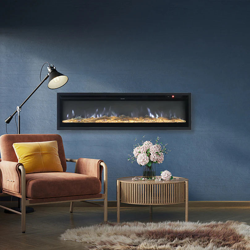 40/50/60/70/80 Inch Electric Fireplace 12 Colour LED Flame Effect Heater With Remote Control