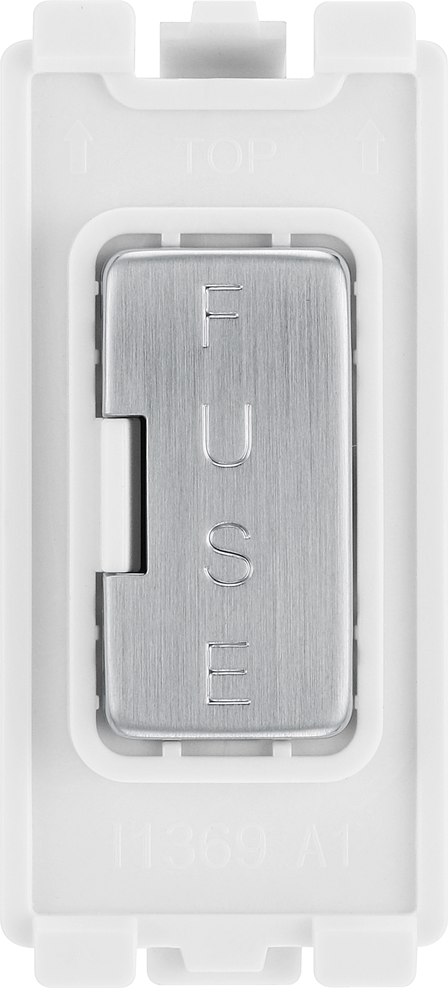 BG RBSFUSE Brushed Steel Grid Fuse Holder Module