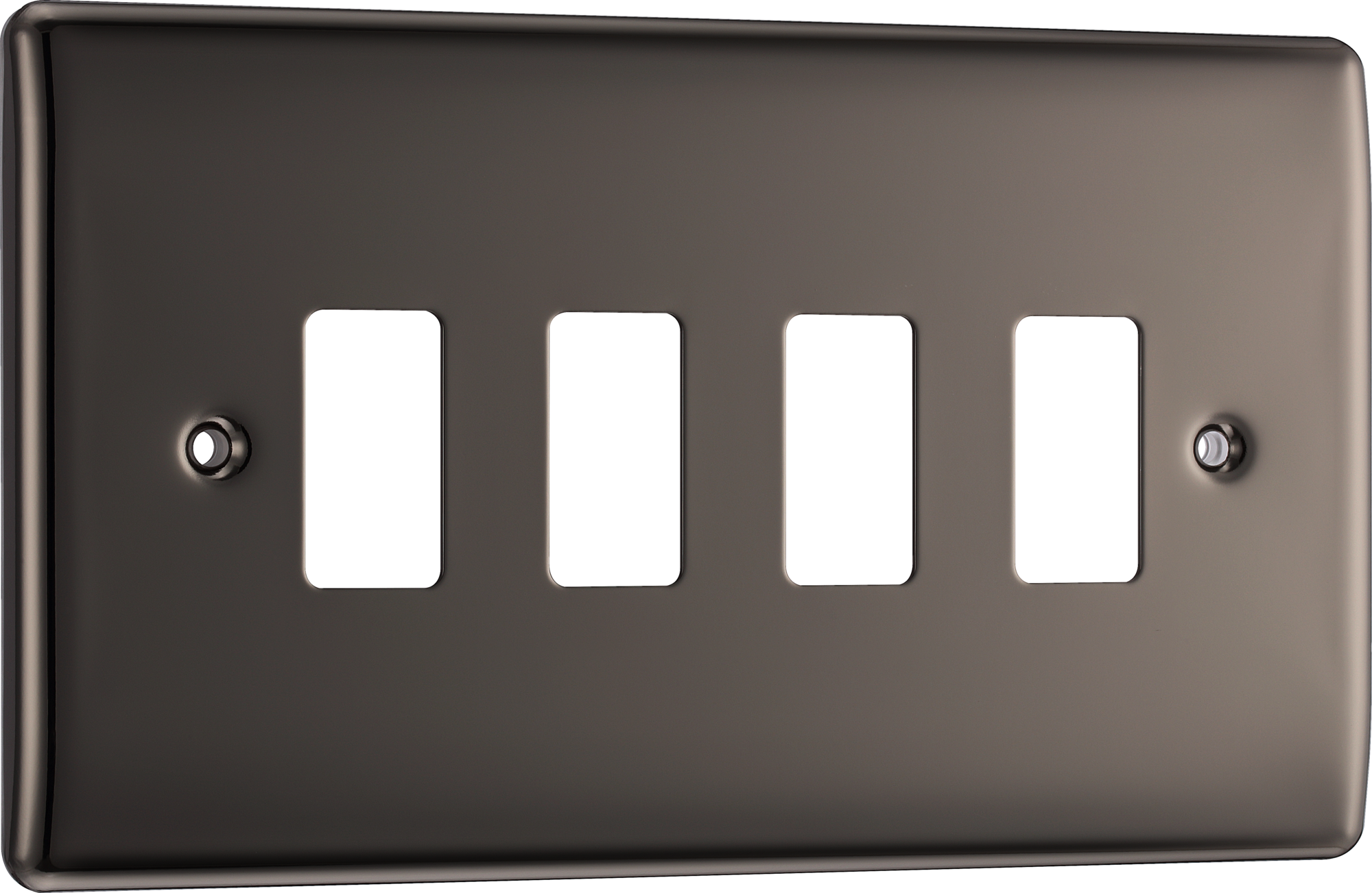 BG RNBN4 Black Nickel 4 Gang Front Cover Plate
