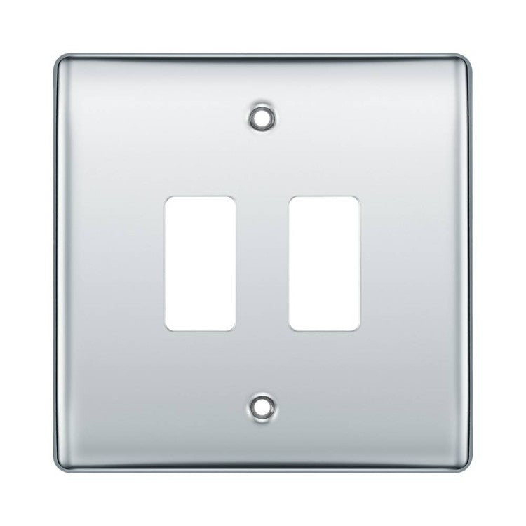 BG RNPC2 Polished Chrome 2 Gang Front Cover Plate