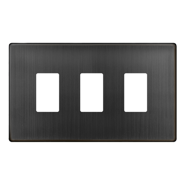 Click GridPro 3 GANG GRIDPRO COVER PLATE - MATT BRONZE – SCP20403BZ