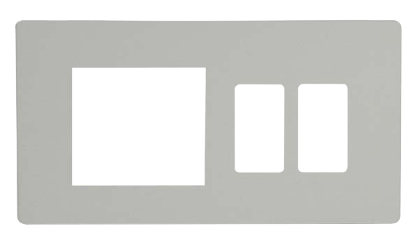Click GridPro Hotel Accessory Plate - 2 Gang Gridpro Frontplate With Twin New Media Aperture Cover Plate – SCP31102PW