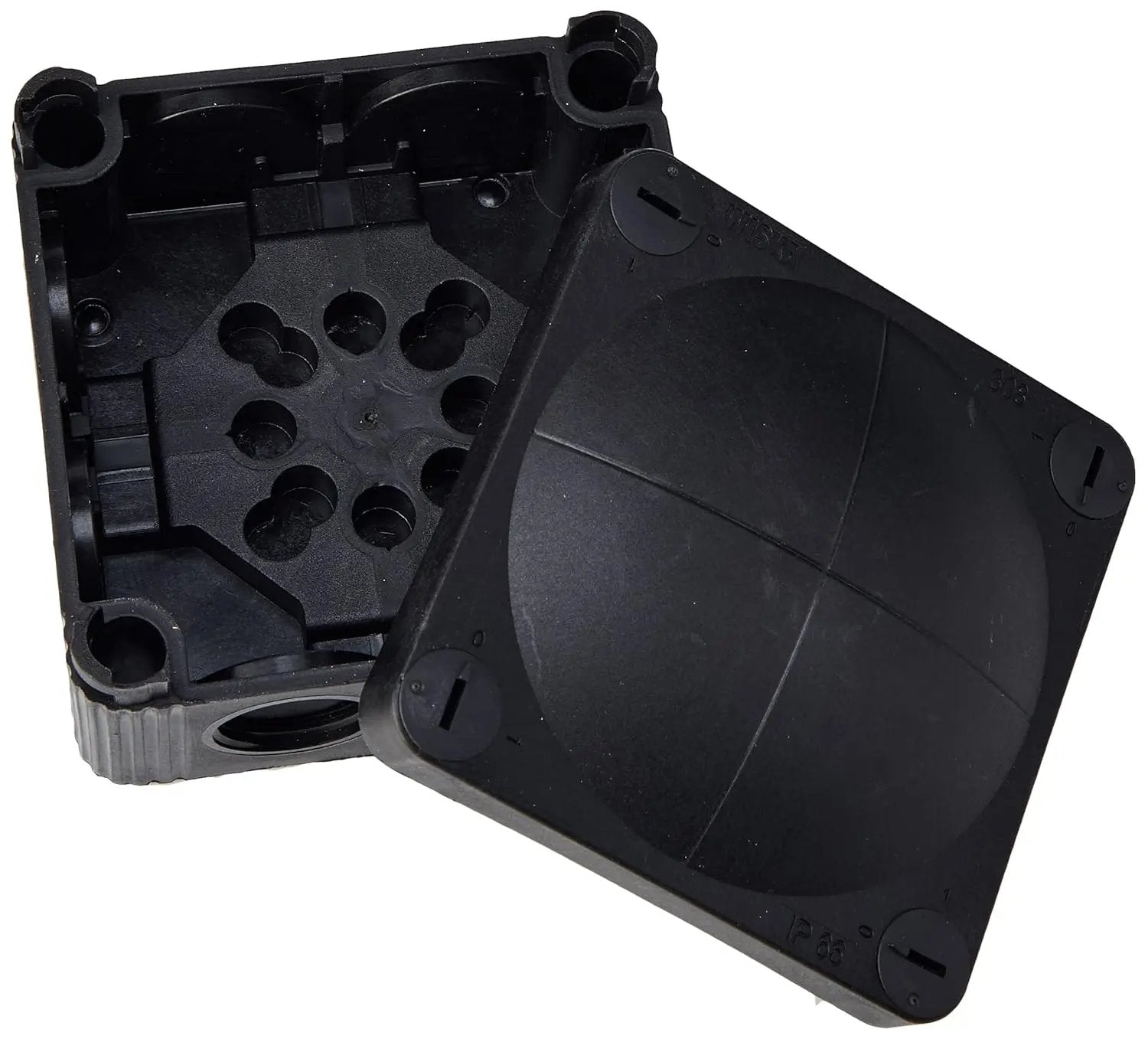 Wiska Box Combi 308 PVC Adaptable Box in Black (85x85x51mm)