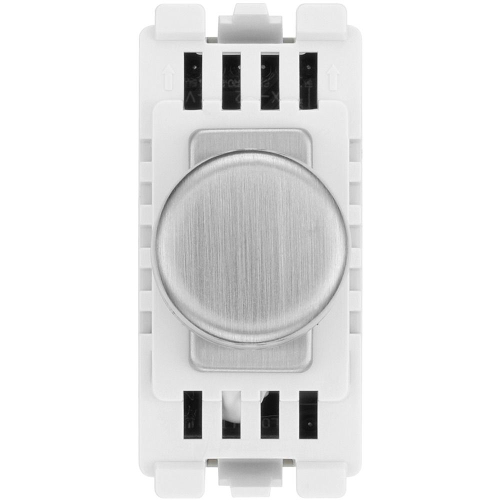 BG RBSDTR Nexus Grid Brushed Steel 2 Way 200W Trailing Edge Dimmer Module