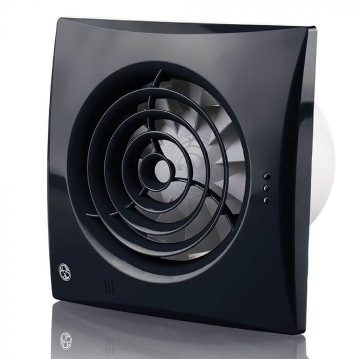 Blauberg Calm Low Noise Energy Efficient Bathroom Extractor Fan Standard Black - 4" 100mm