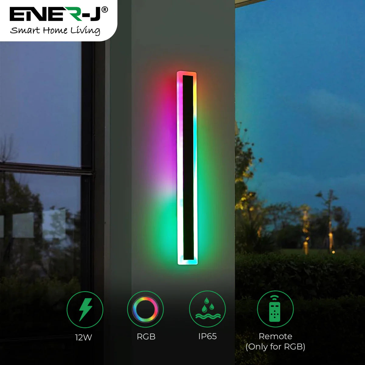Outdoor Acrylic Black Wall Lights, 60 x 8cm size Outdoor Acrylic Black Wall Lights, 12W Waterproof IP65 RGB