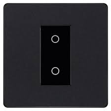 BG Evolve Matt Black Screwless Single Master Touch Dimmer Switch PCDMBTDM1B