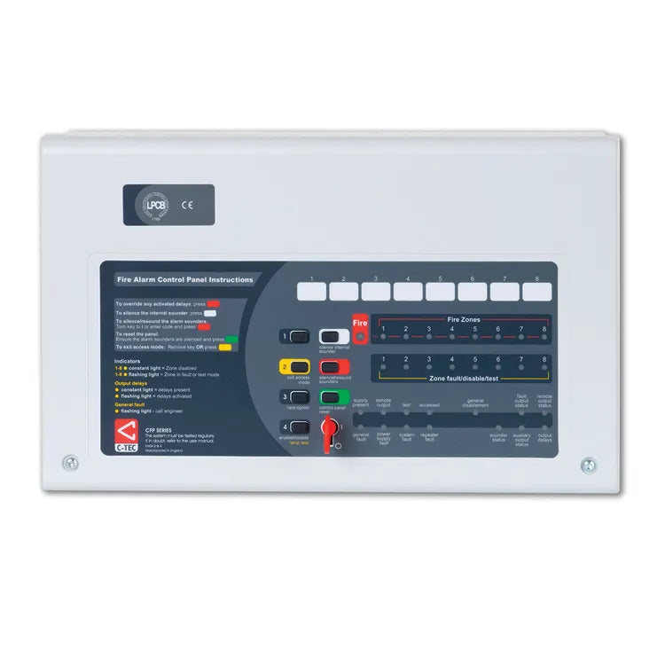 C-TEC CFP Standard 8 Zone Conventional Fire Alarm Panel CFP708-4