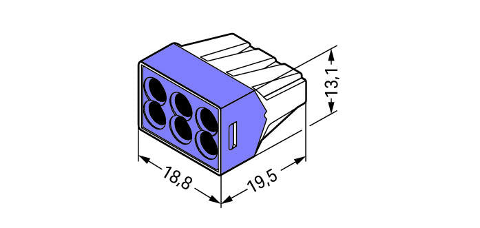 773-106 Wago 6x2.5mm Push Wire Connector (50 Box)