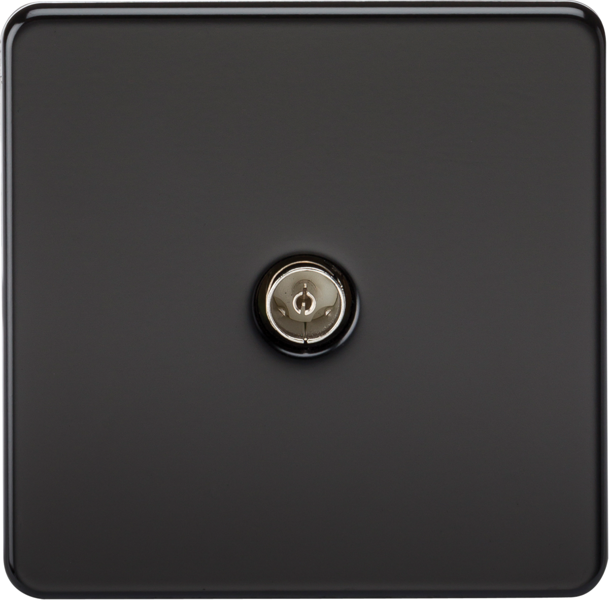 ML Knightsbridge Screwless 1 Gang TV Outlet (non-isolated) - Matt Black