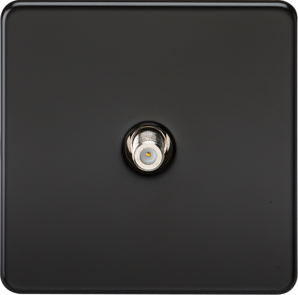 ML Knightsbridge Screwless 1 Gang SAT TV outlet (non-isolated) - Matt Black