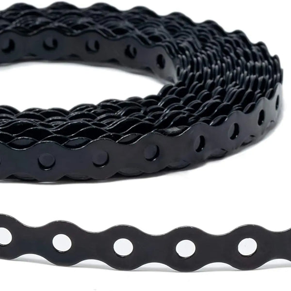 Bandit Strap 12mm Wide Black Fixing Band – 10m Roll with 5mm Holes