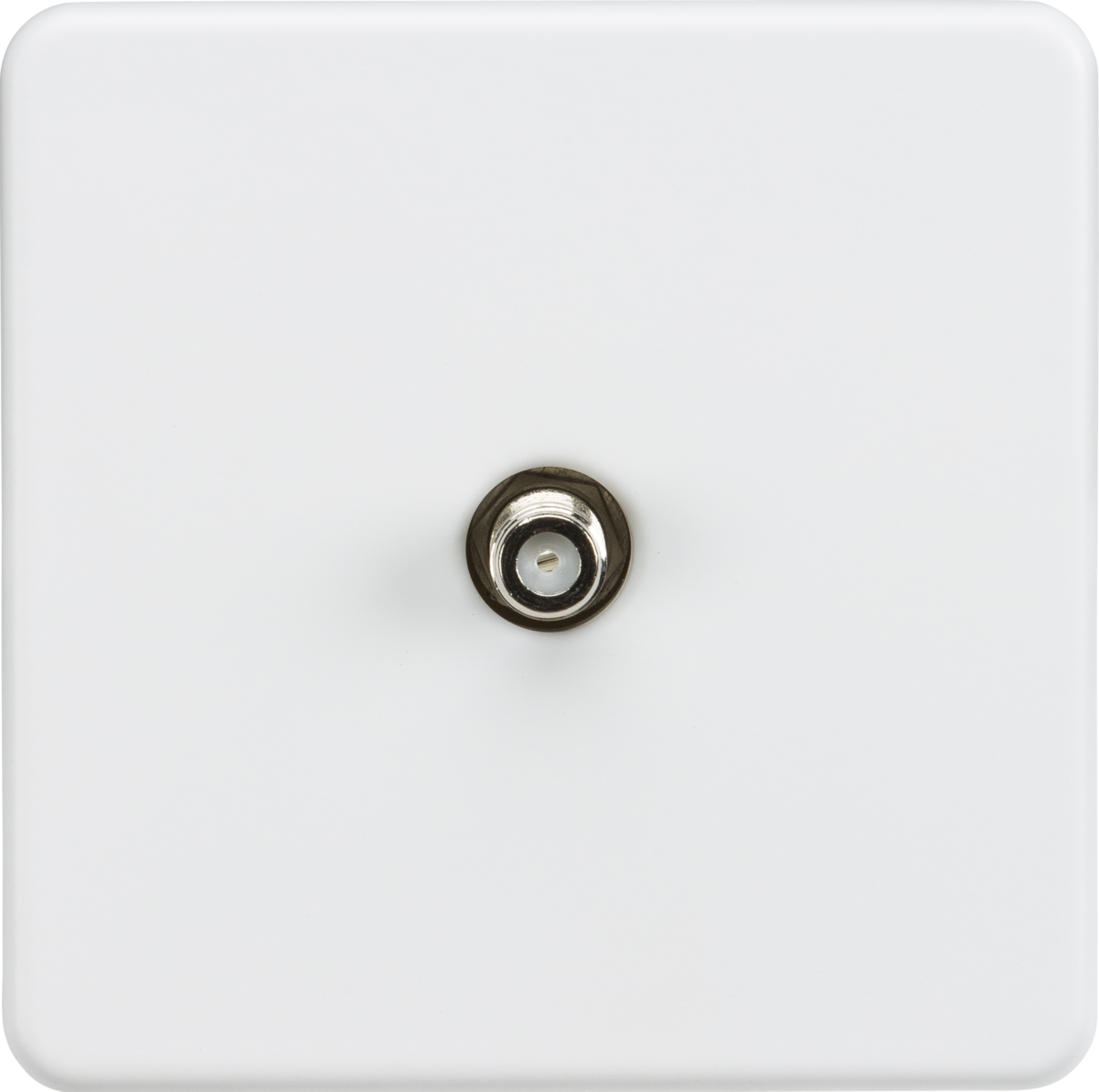 ML Knightsbridge Screwless 1 Gang SAT TV outlet (non-isolated) - Matt White