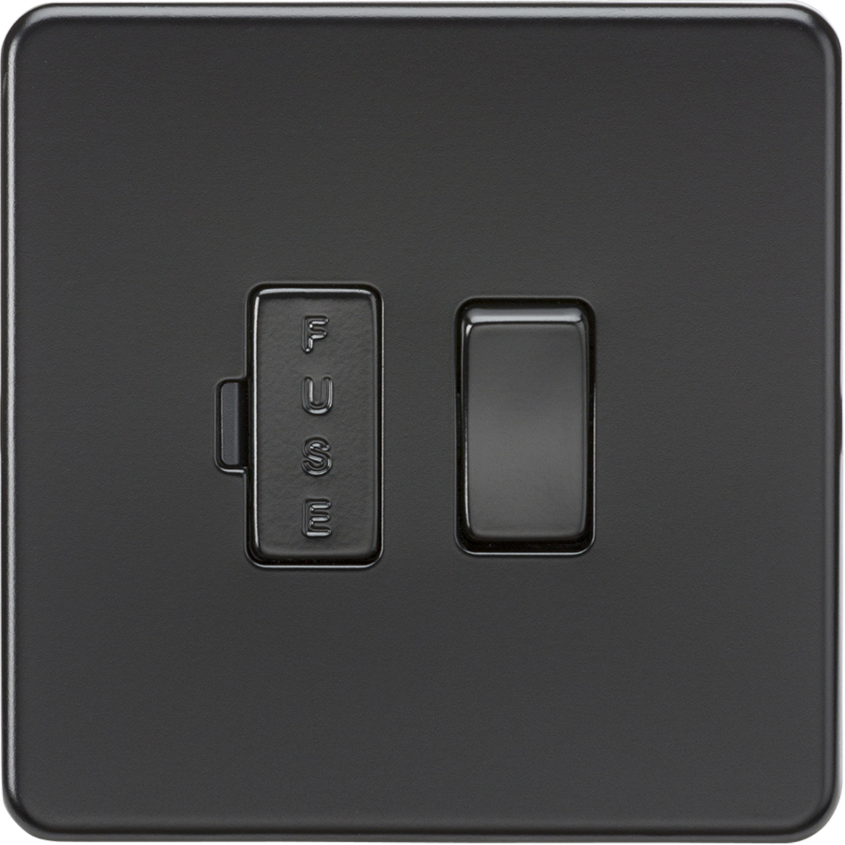 ML Knightsbridge Screwless 13A Switched Fused Spur Unit - Matt Black