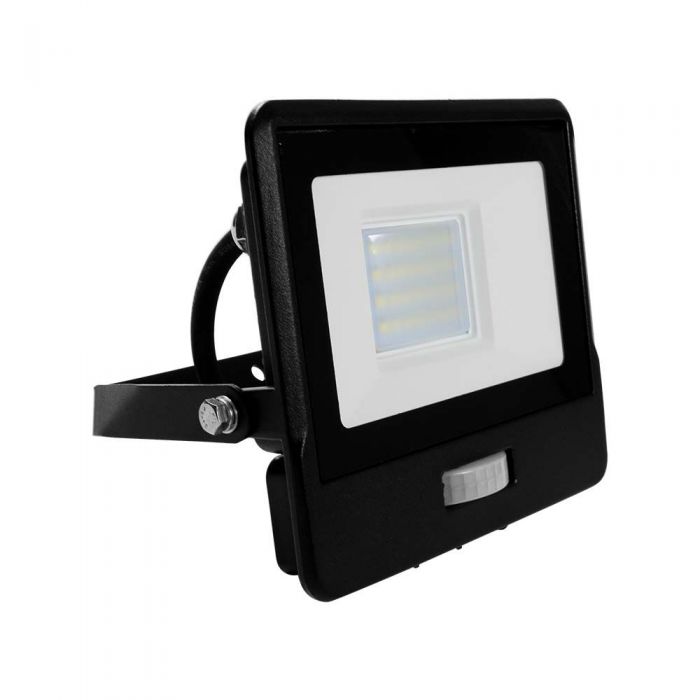 V-Tac 20W LED Floodlight Daylight PIR Samsung Chip 6500K- Black