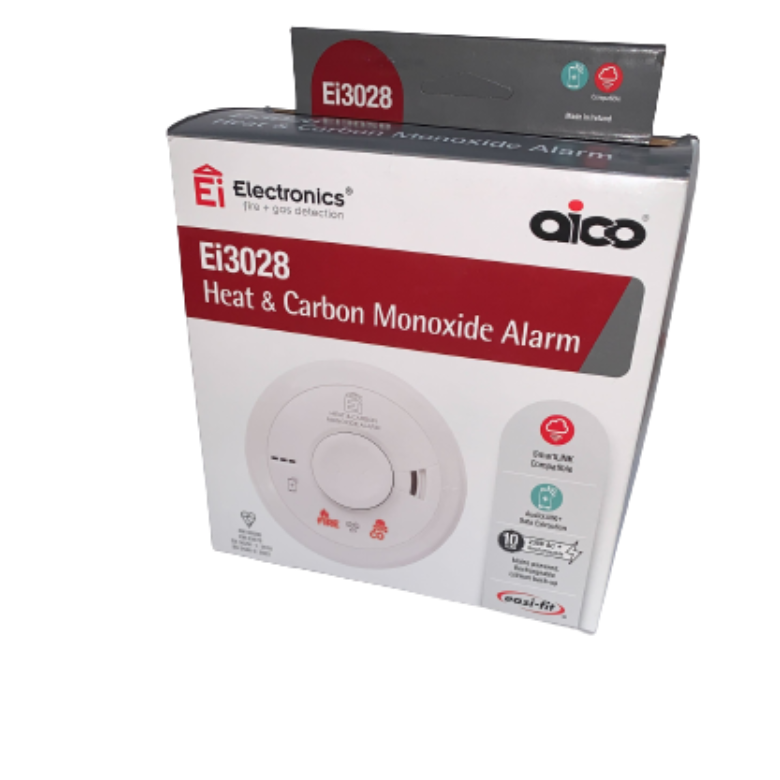 Aico Ei3028 Mains Powered Multi-Sensor Heat & Carbon Monoxide Alarm, White