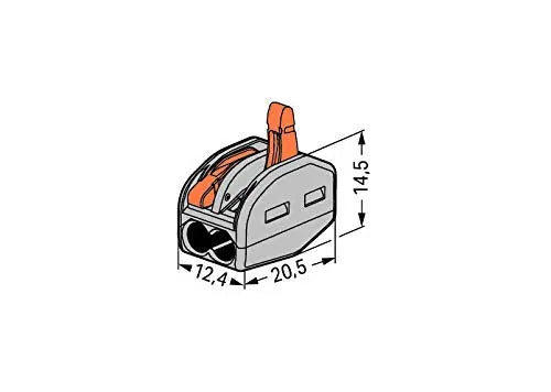 222-412 Wago 2x4mm Lever Connector (50 Box) WAGO