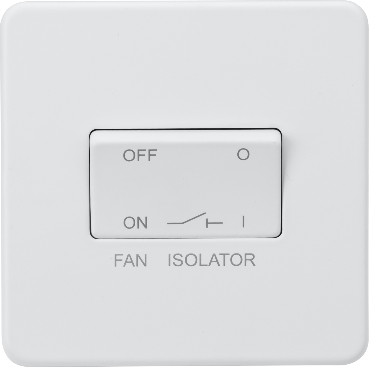ML Knightsbridge Screwless 10AX 3 pole fan isolator switch - Matt White