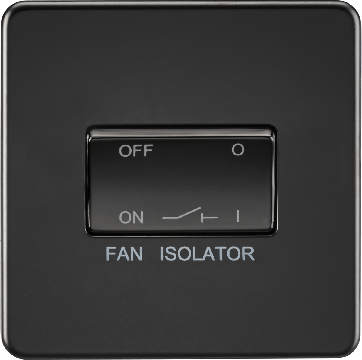 ML Knightsbridge Screwless 10AX 3 Pole Fan Isolator Switch - Matt Black