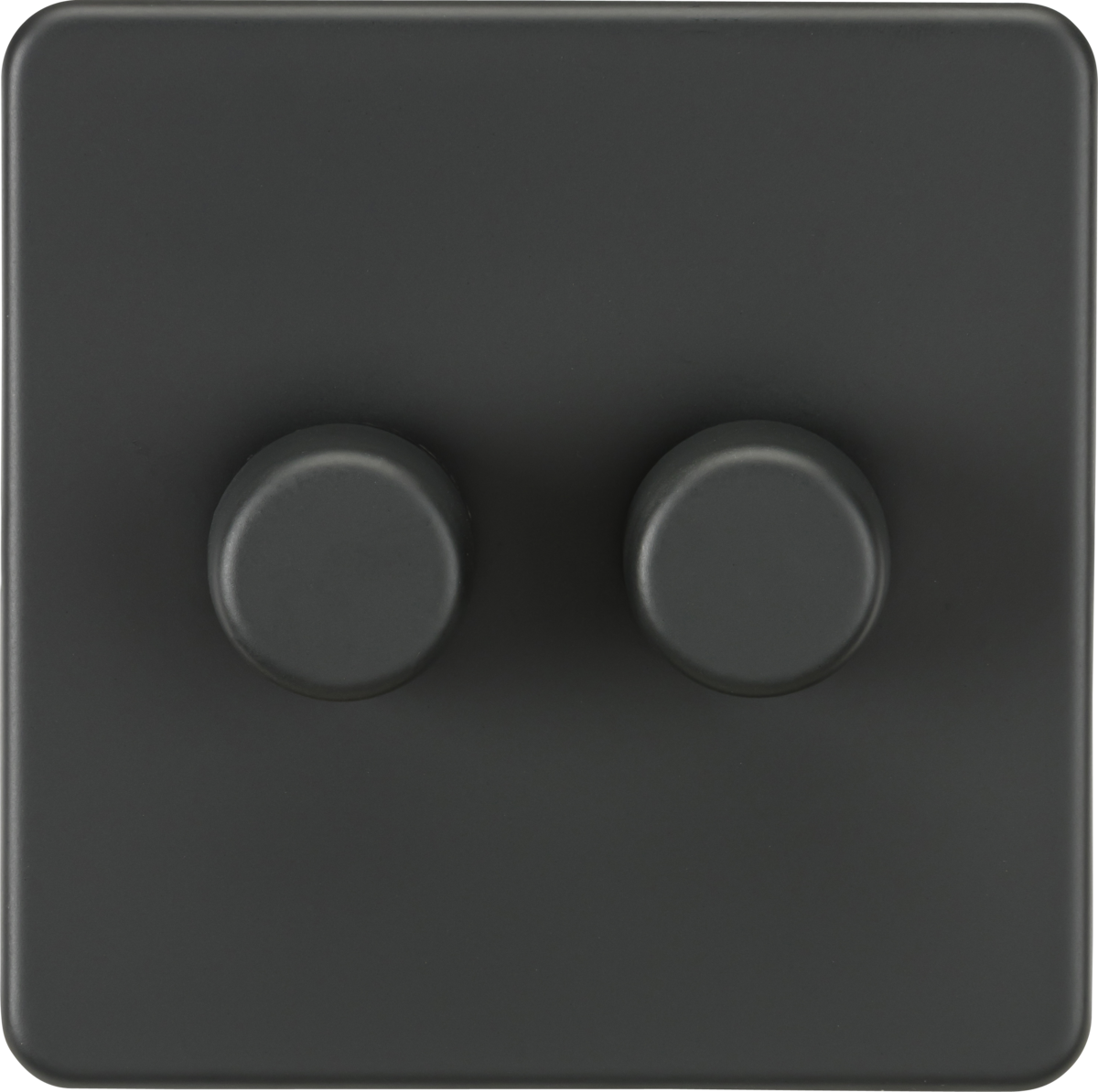 ML Knightsbridge Screwless 2 Gang 2-way 10-200W (5-150W LED) Trailing Edge Dimmer - Anthracite