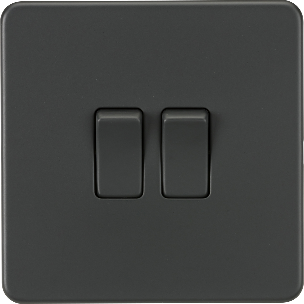 ML Knightsbridge Screwless 10AX 2 Gang 2-Way Light Switch - Anthracite