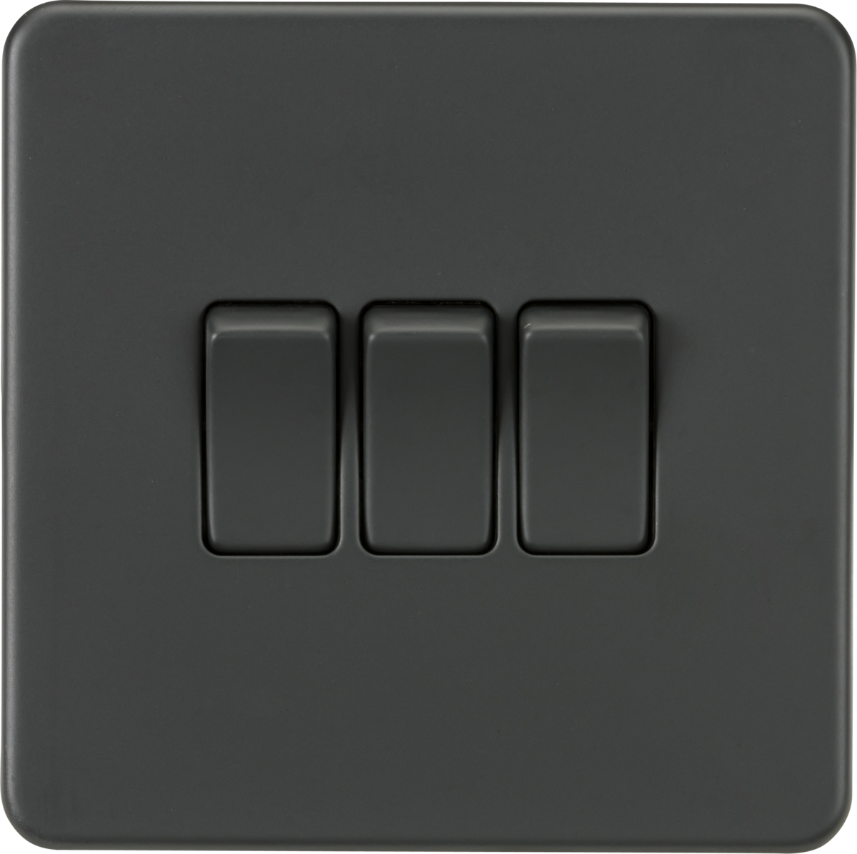 ML Knightsbridge Screwless 10AX 3 Gang 2-Way Light Switch - Anthracite