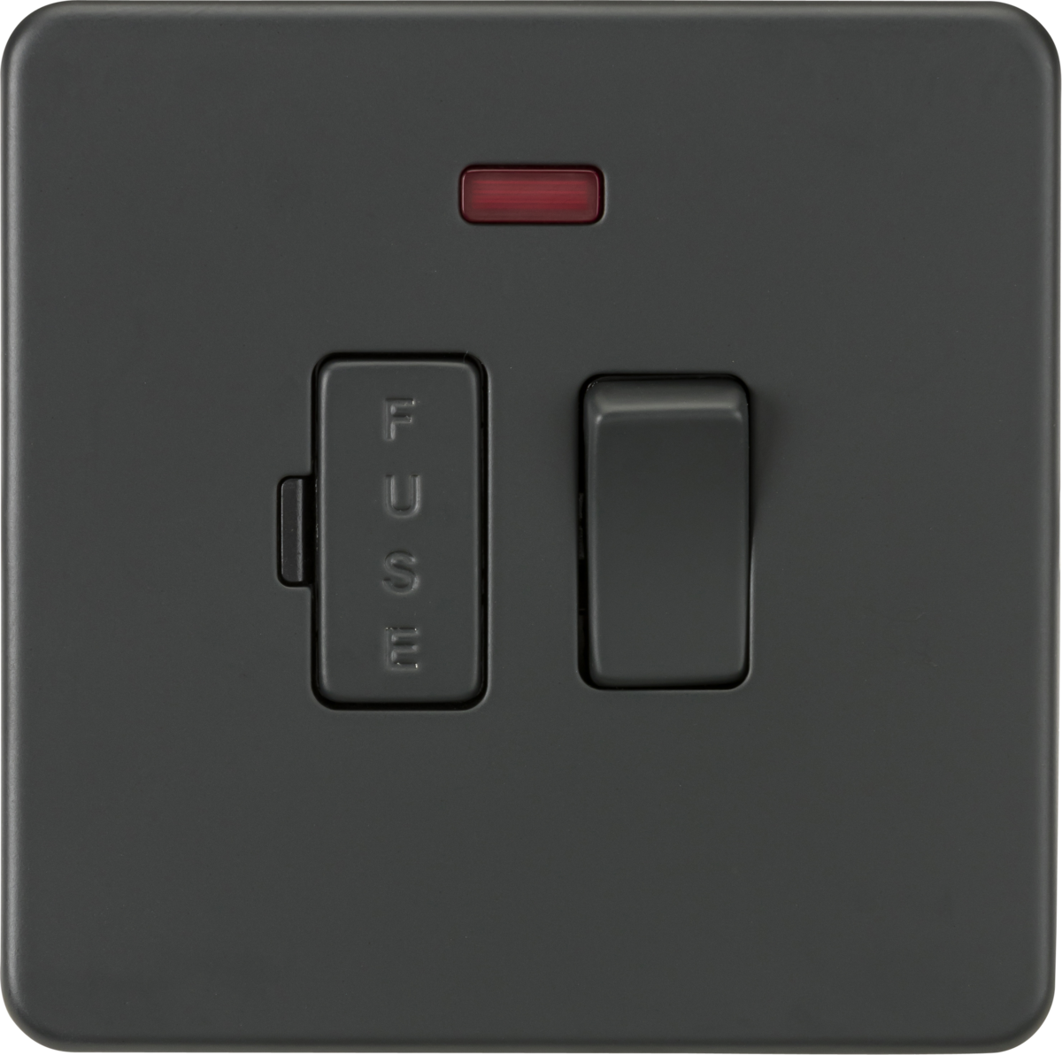 ML Knightsbridge Screwless 13A Switched Fused Spur Unit with Neon - Anthracite