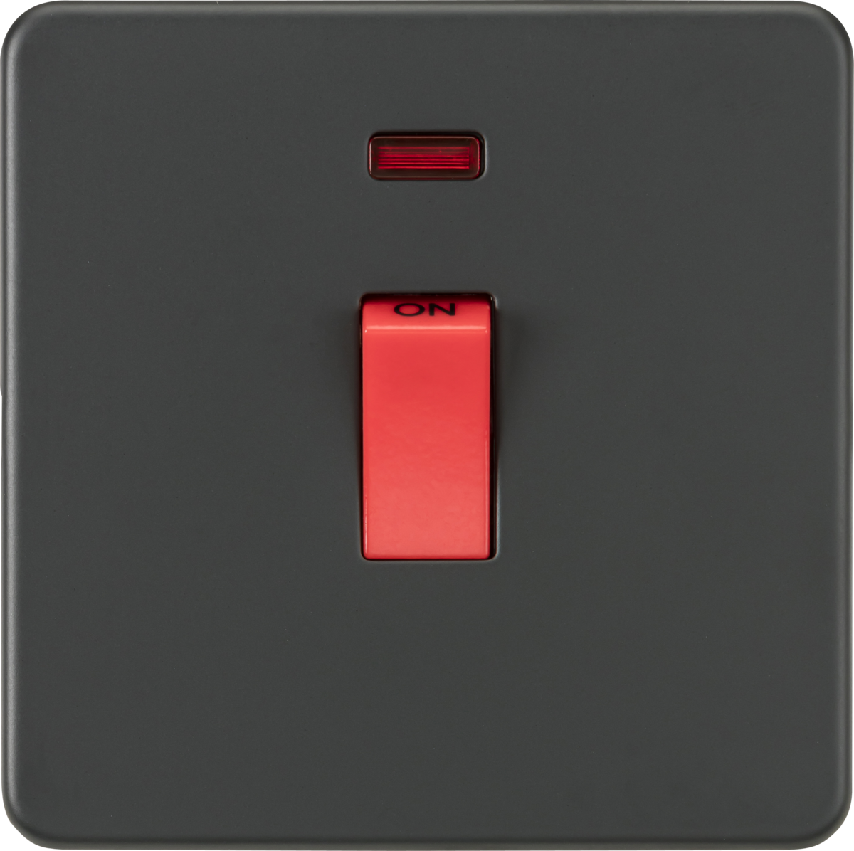 ML Knightsbridge Screwless 45A 1 Gang Double Pole Switch with Neon - Anthracite