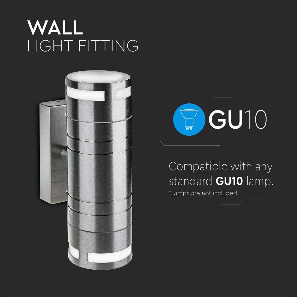 V-TAC Up Down Wall Light in Stainless Steel