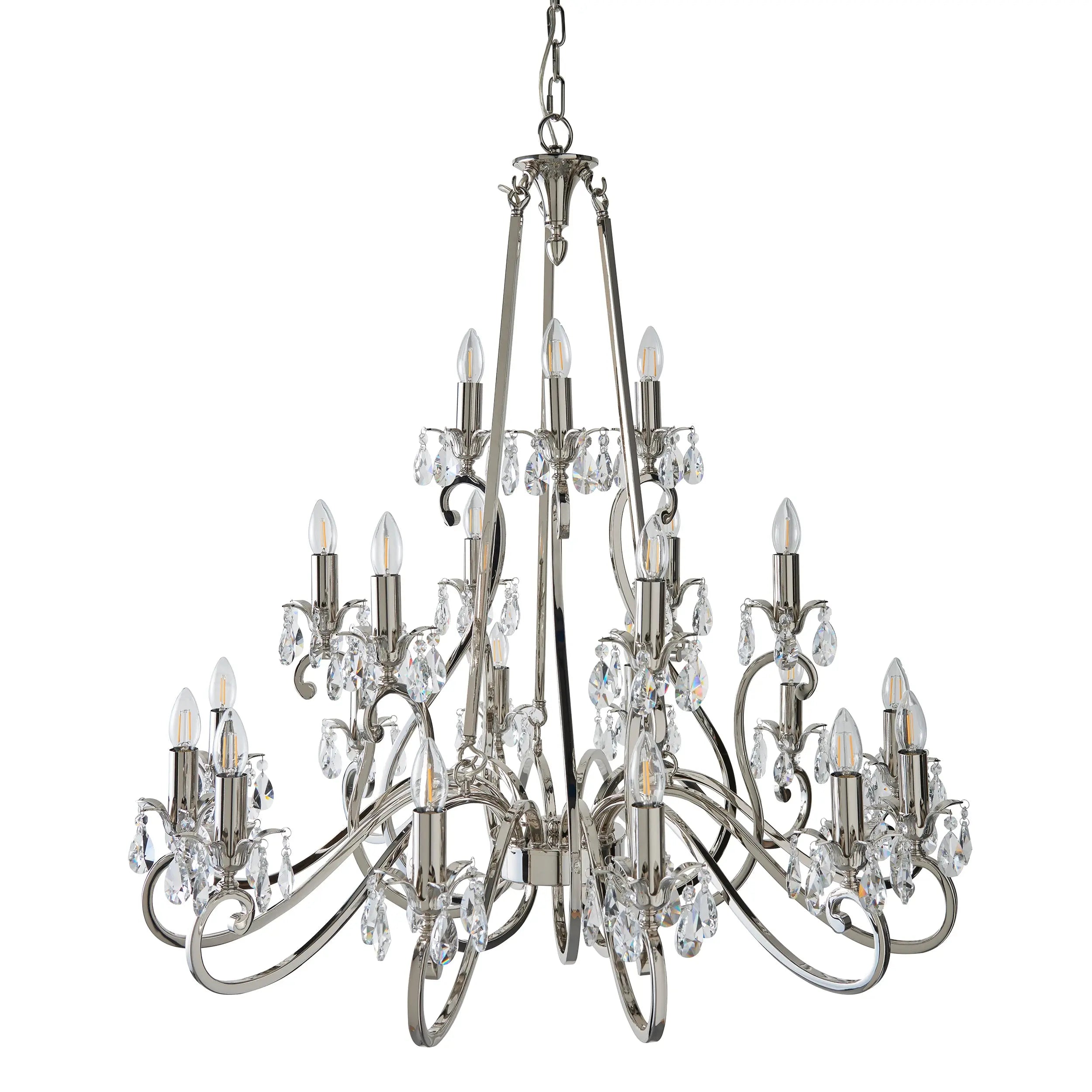 Endon UL1P21N Oksana Nickel 21 Light Pendant Chandelier