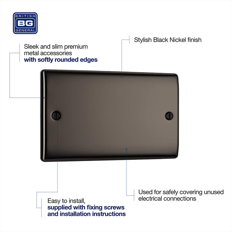 BG Nexus Metal Double Blanking Plate in Black Nickel - NBN95-01