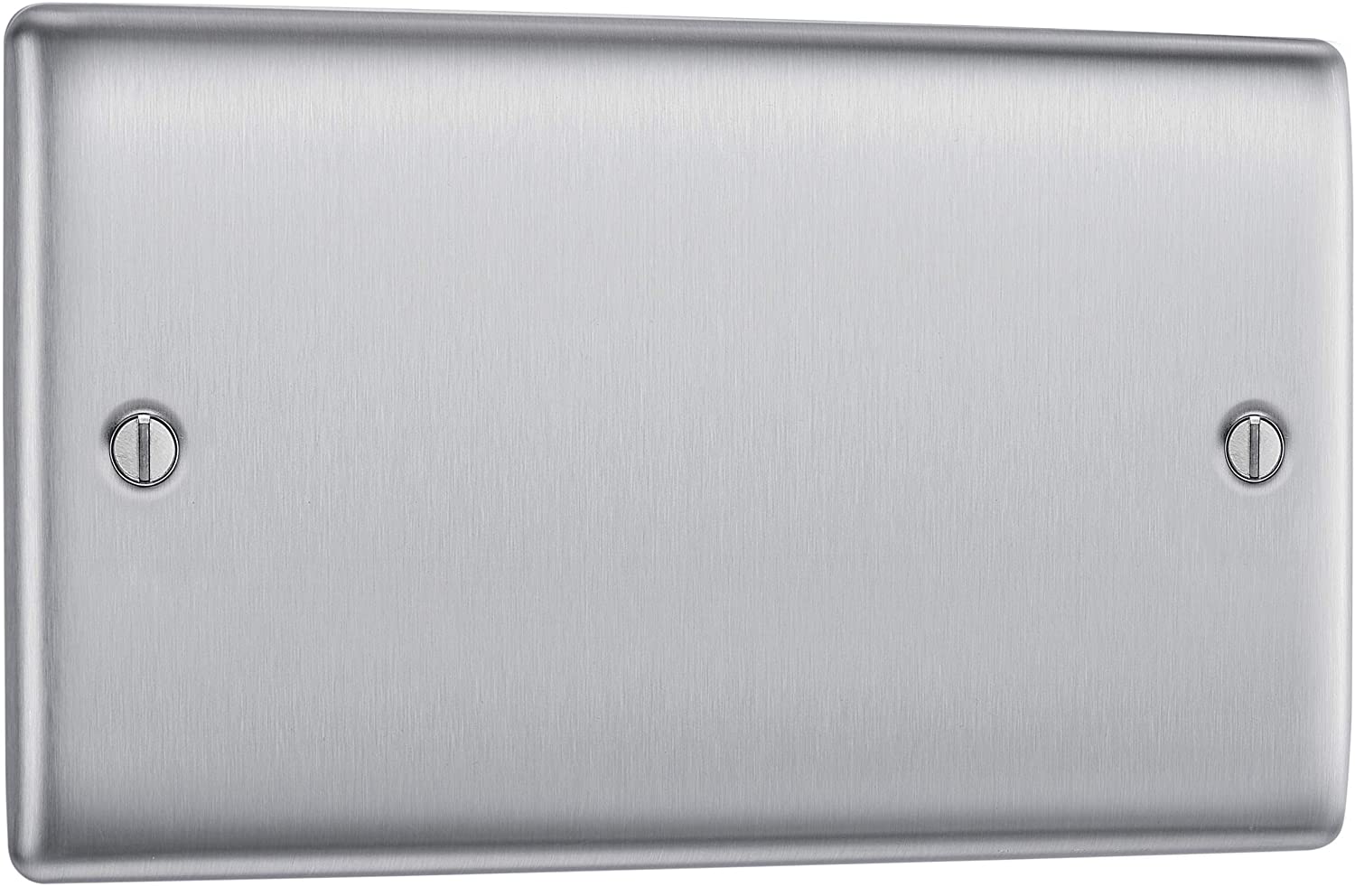 BG Nexus Metal Double Blanking Plate in Brushed Steel - NBS95-01