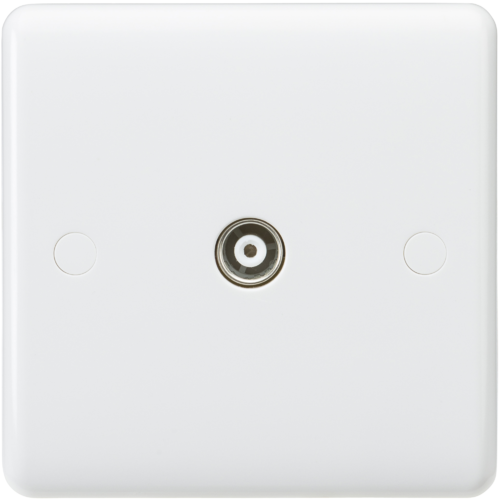 ML Curved Edge Coax TV Outlet (non-isolated) in White CU0100