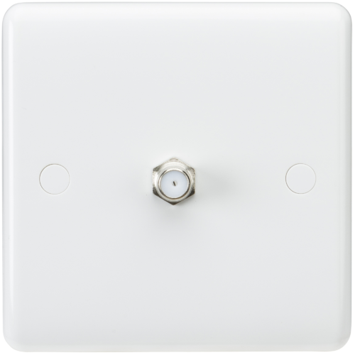 ML Curved Edge SAT TV Outlet (non-isolated) in White CU0150