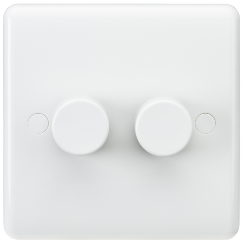 ML Curved Edge 2 Gang 40-400W Dimmer in White CU2162