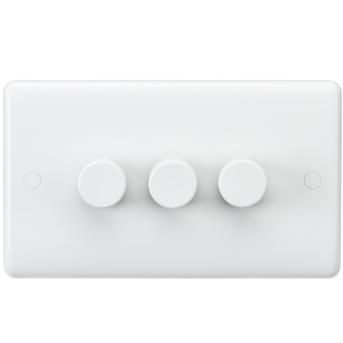 ML Curved Edge 3 Gang 40-400W Dimmer in White CU2163