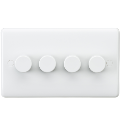 ML Curved Edge 4 Gang 40-400W Dimmer in White