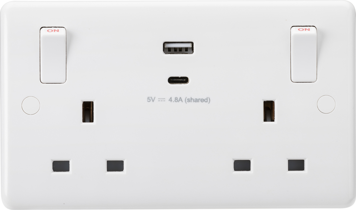  Dual USB C and A Double Socket