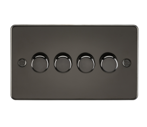 ML Flat Plate 4 Gang  2 Way 10-200W (5-150W LED) Trailing Edge Dimmer - Gunmetal