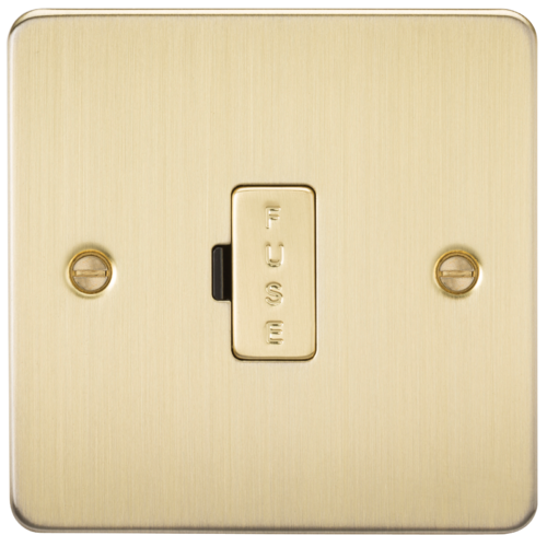 ML Flat Plate 13A Fused Spur Unit - Brushed Brass